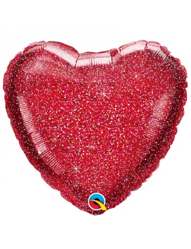 Coeur aluminium Glittergraphic Rouge