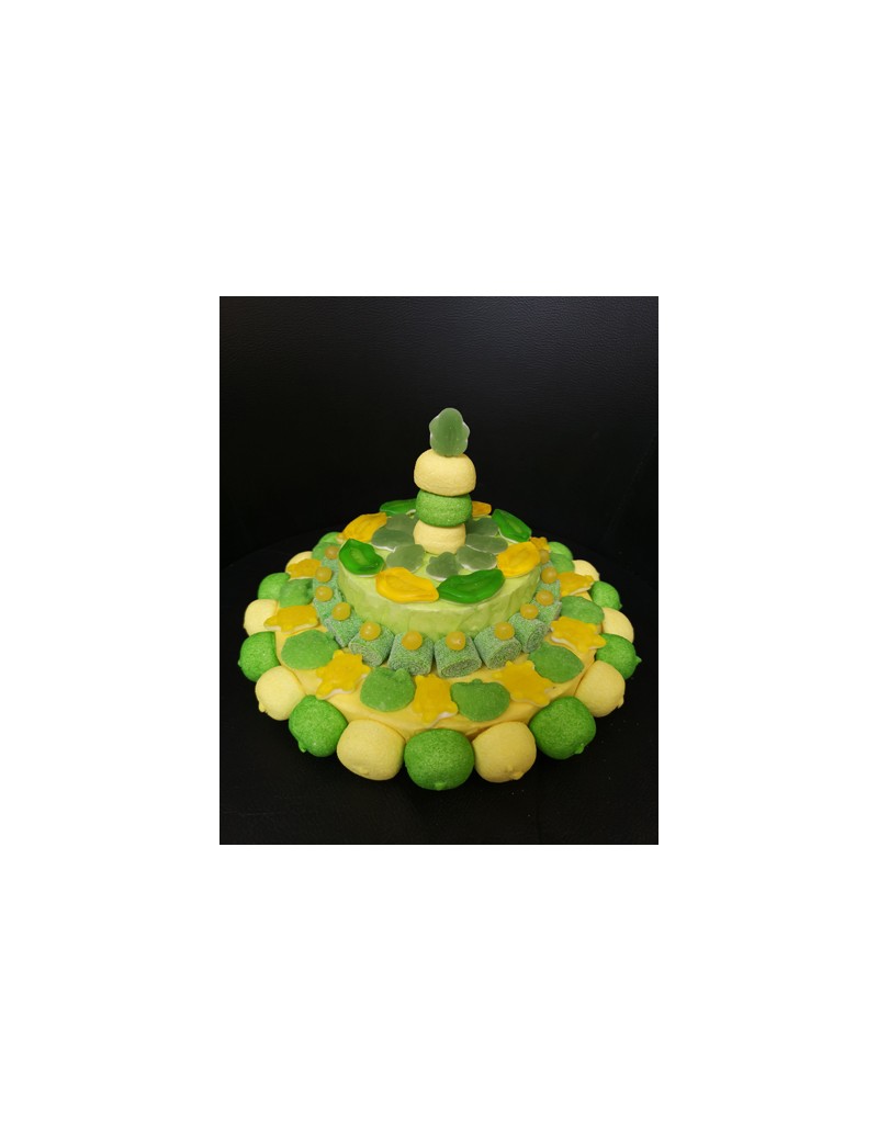 Gâteau de Bonbons vert et jaune
