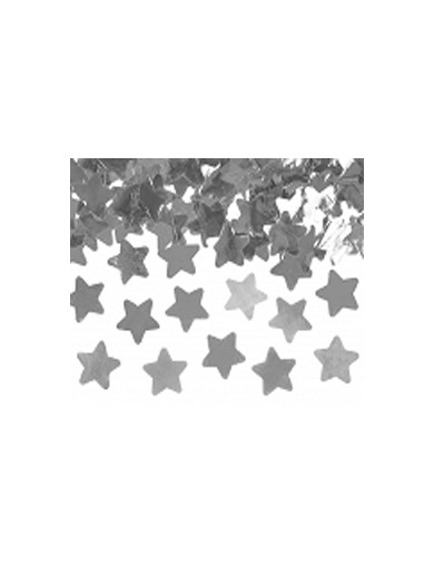 Canon à confettis étoiles argentées 60 cm