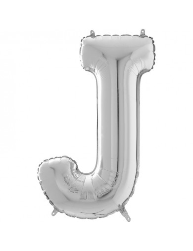 Lettre "J" 66 cm silver