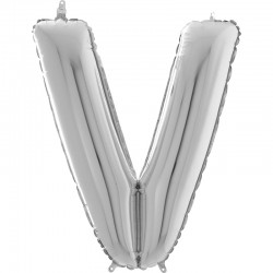 Lettre "V" 66 cm silver