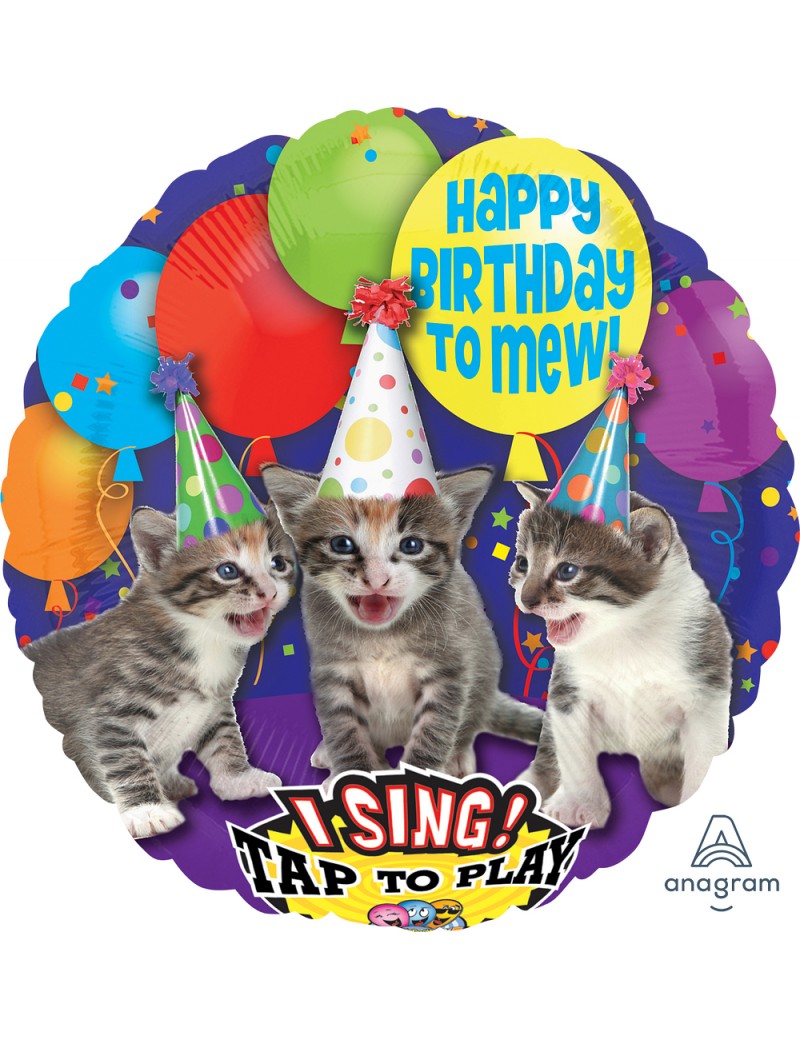 10 ballons Happy anniversaire Cats avec ruban ballon - chat - chat